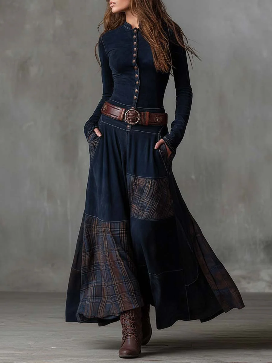 Azucena | Vestido Maxi em Camurça com Cinto