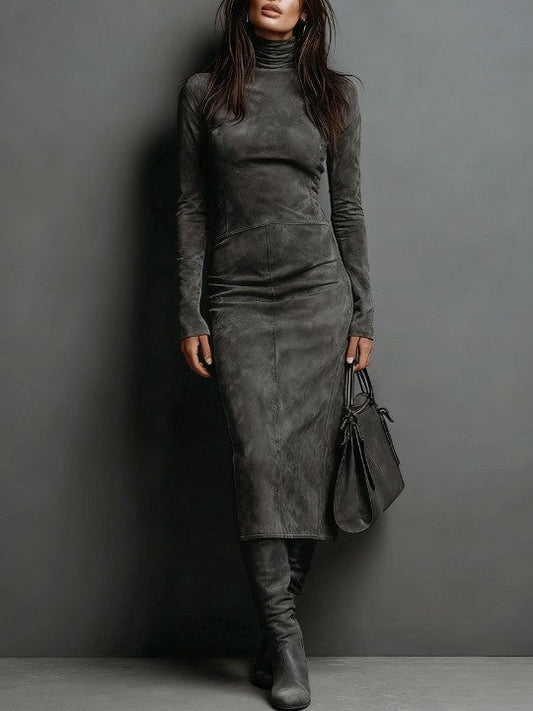 Lorène | Vestido Midi Comprido Castanho