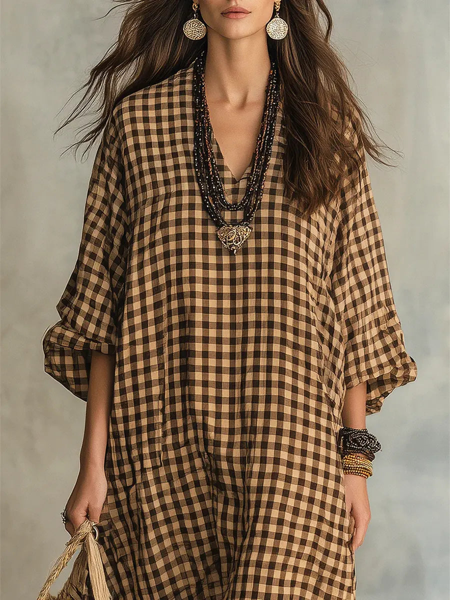 Mila | Vestido Maxi aos Quadradinhos
