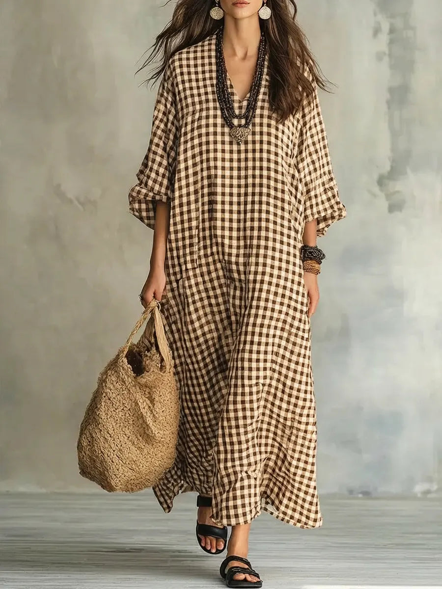 Mila | Vestido Maxi aos Quadradinhos