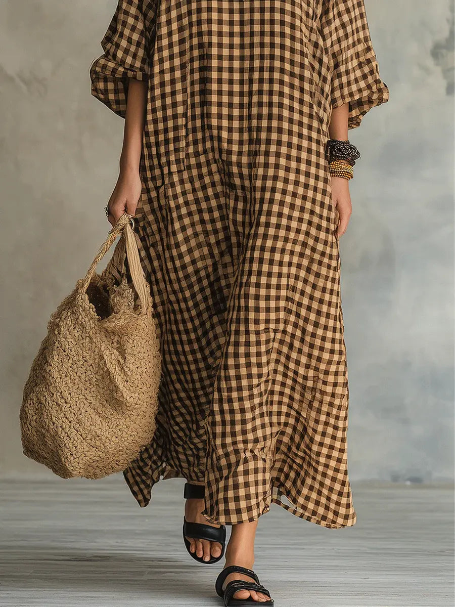 Mila | Vestido Maxi aos Quadradinhos