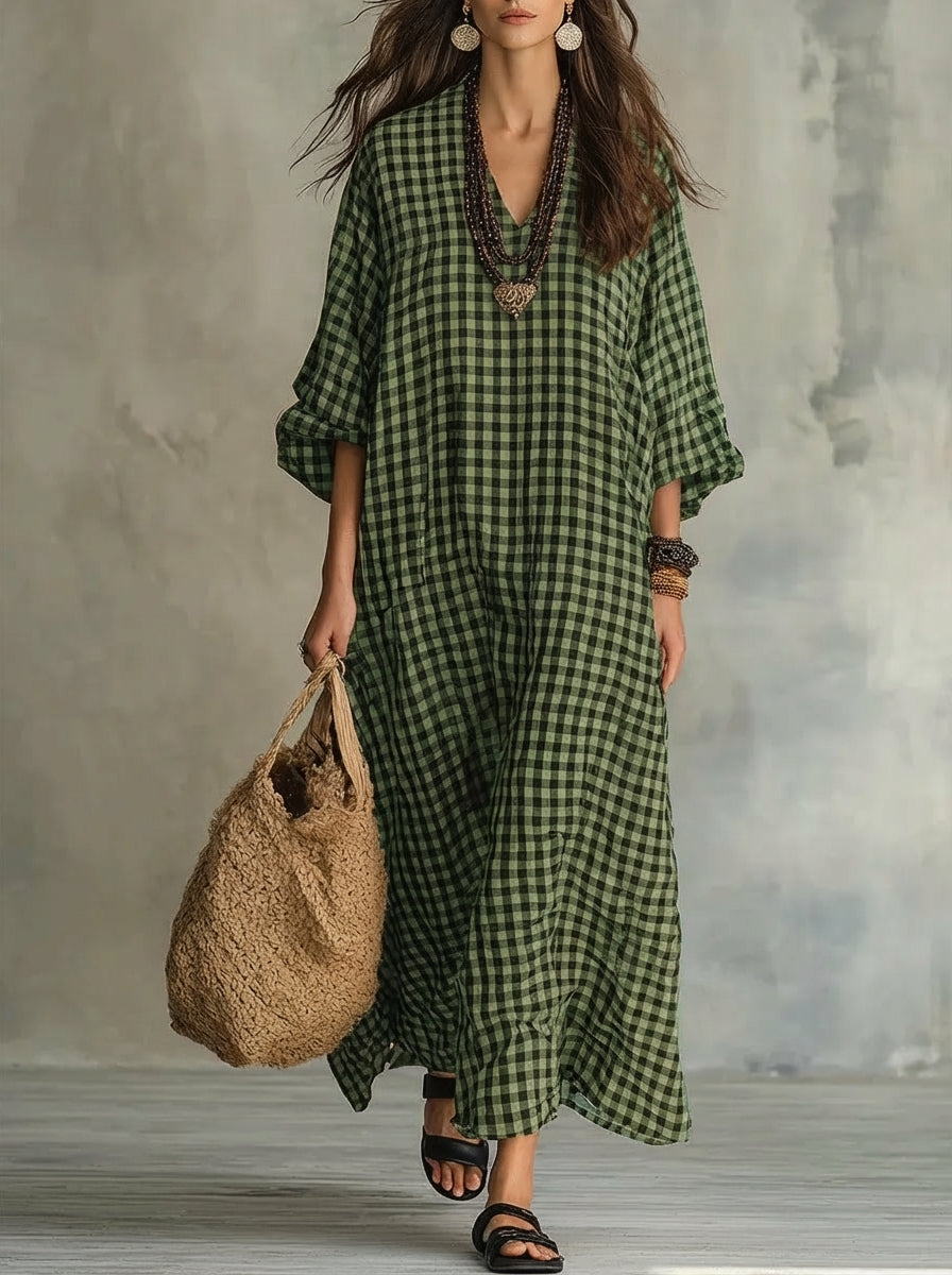 Mila | Vestido Maxi aos Quadradinhos
