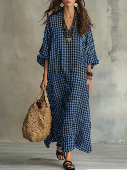 Mila | Vestido Maxi aos Quadradinhos