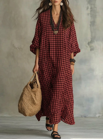 Mila | Vestido Maxi aos Quadradinhos