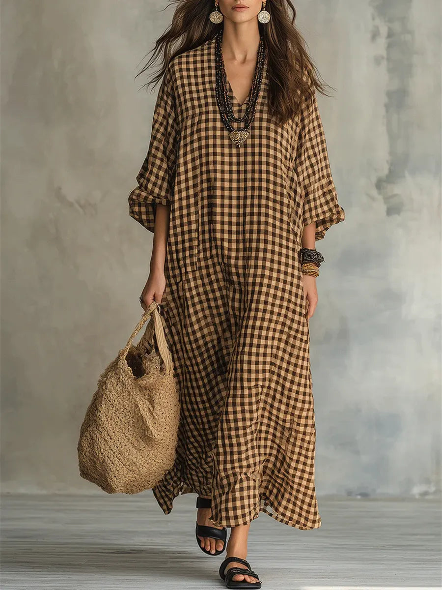 Mila | Vestido Maxi aos Quadradinhos